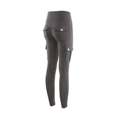 Net Red Pocket Fitness Pants Women Stretch Tight Sexy Sports Pants