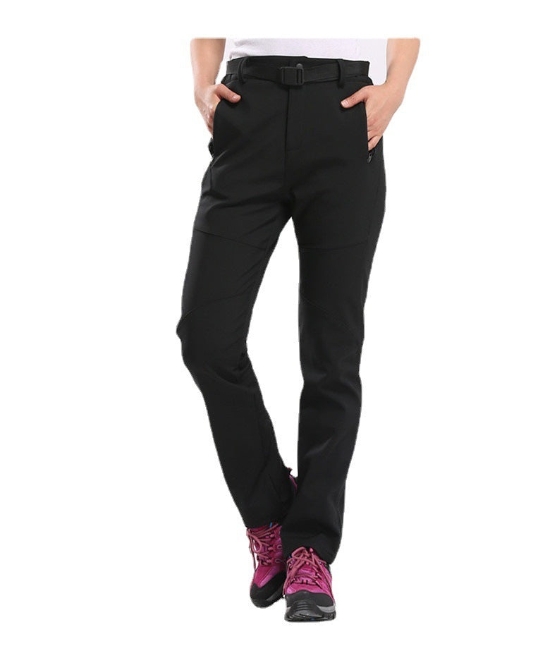 Female Outdoor Plus Fluff Thickened Warm Pants