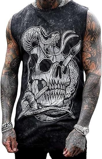 Men's Plus Size Sleeveless Vest 3D Retro Printed Fashion
