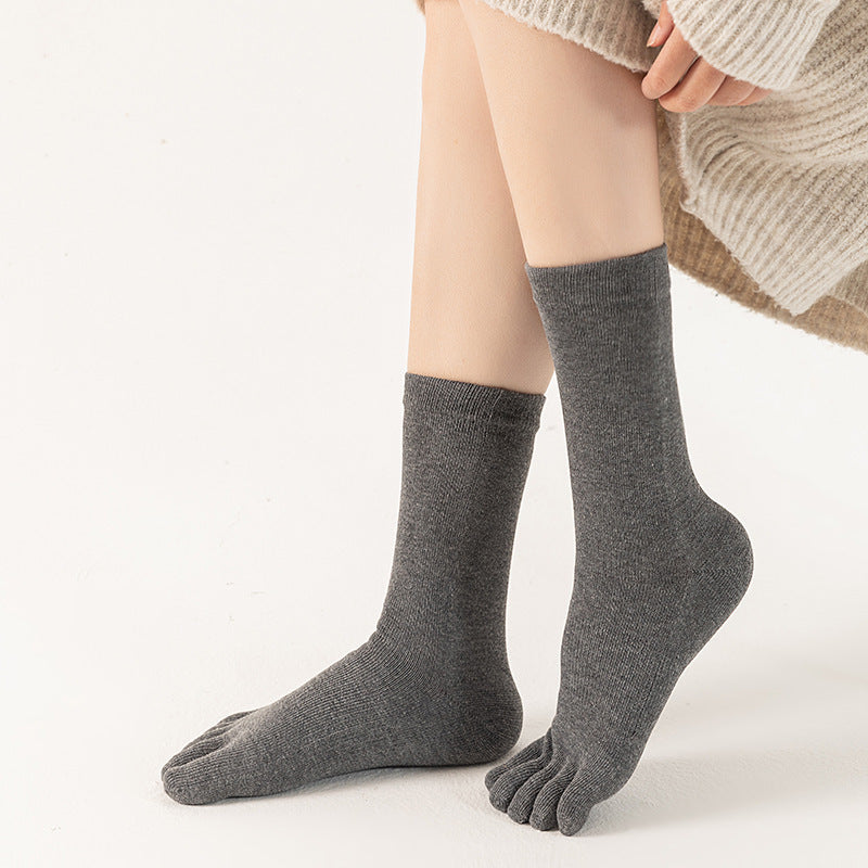 Sweat Absorbing Japanese Solid Five Toe Socks