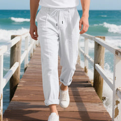 American Linen Men's Casual Pants Summer Loose Straight