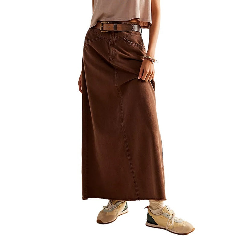 Women's Loose Straight Casual Denim Skirt