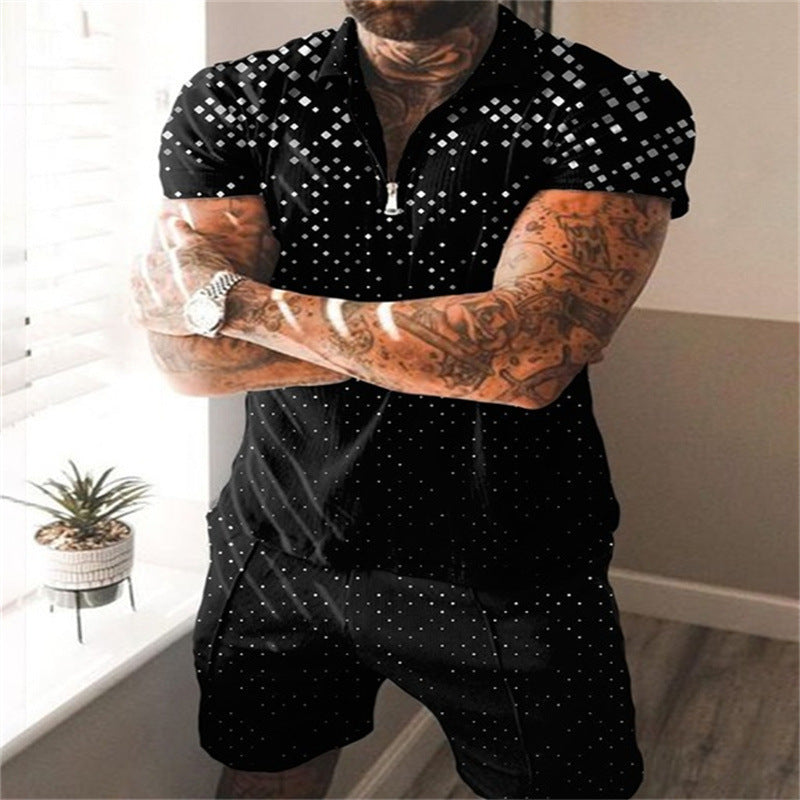 Fashion Short Sleeve Casual Men's Suit