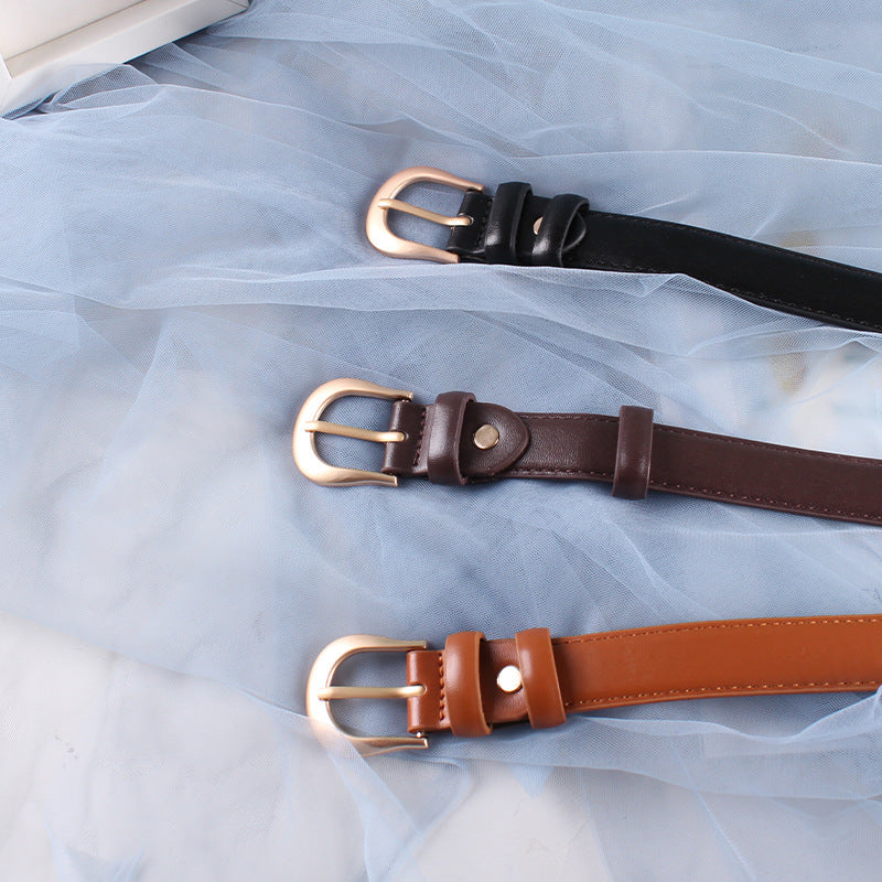 Women's Belt Brown Belt Casual Simple All-matching Jeans  Ornament Pant Belt
