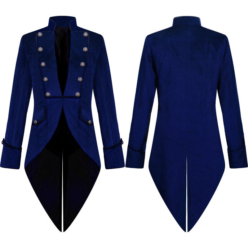 Stand Collar Gold Velvet Vintage Tuxedo Showsuit