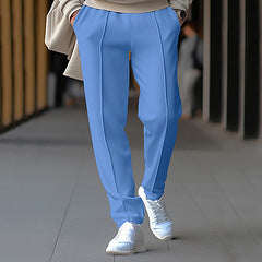 Men's Waffle All-match Fashion Toothpick Simple And Comfortable Pencil Pants Trousers