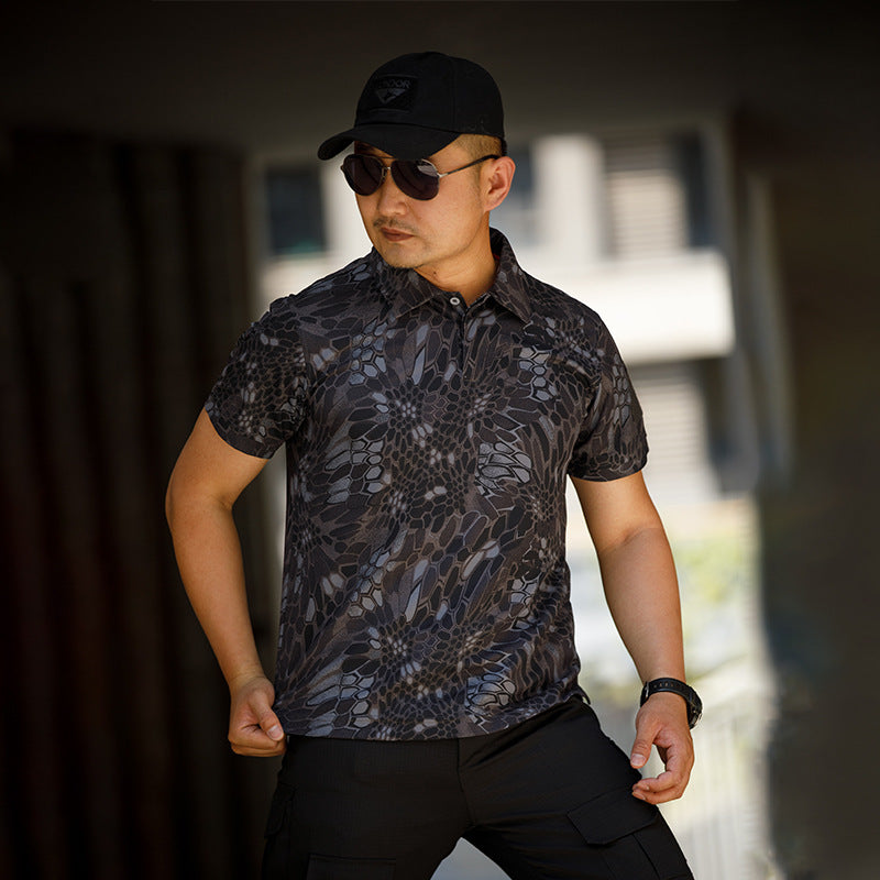 Men's Sports Loose Summer Outdoor Lapel Quick-drying T-shirt