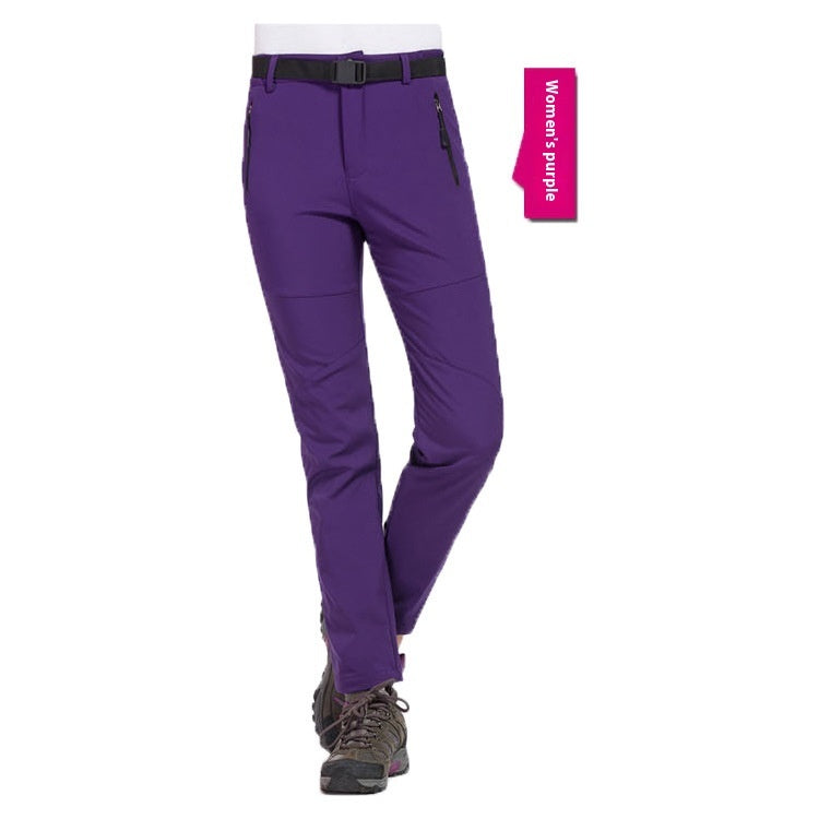 Female Outdoor Plus Fluff Thickened Warm Pants