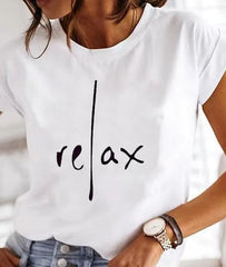 Women's T-shirt Green Blue Pink Printed Short Sleeve Casual Weekend