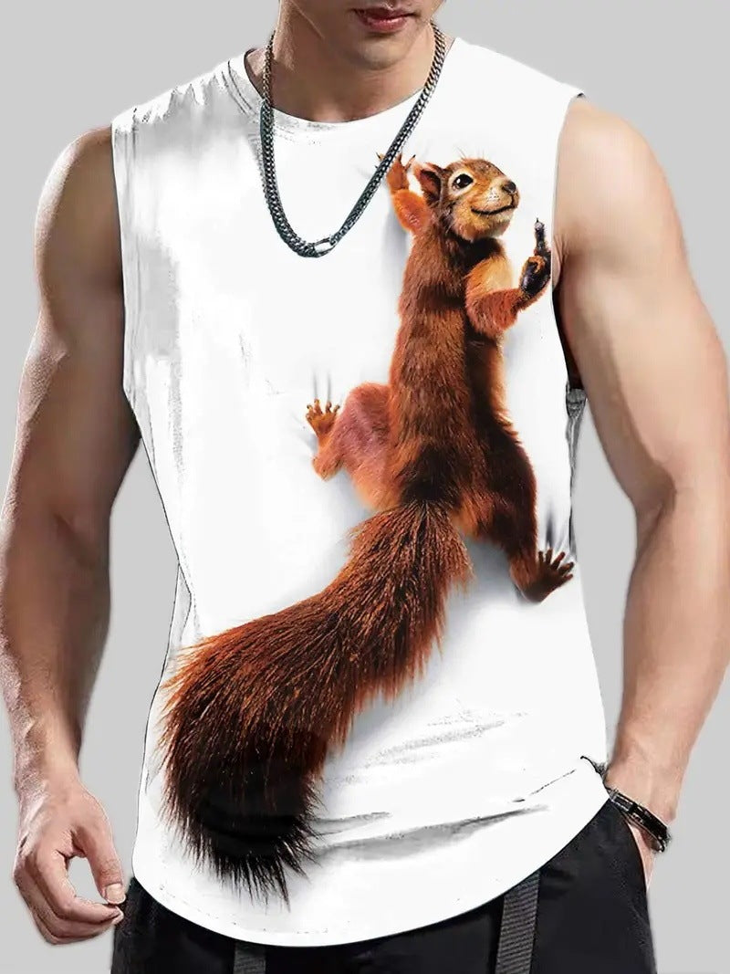 Men's Plus Size Sleeveless Vest 3D Retro Printed Fashion