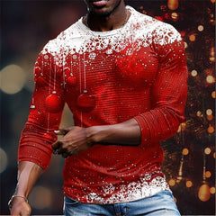 Christmas Series Printed Stylish Temperament Long Sleeves Top