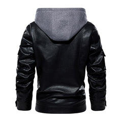 Men's US Size Leather Coat Fashionable Warm