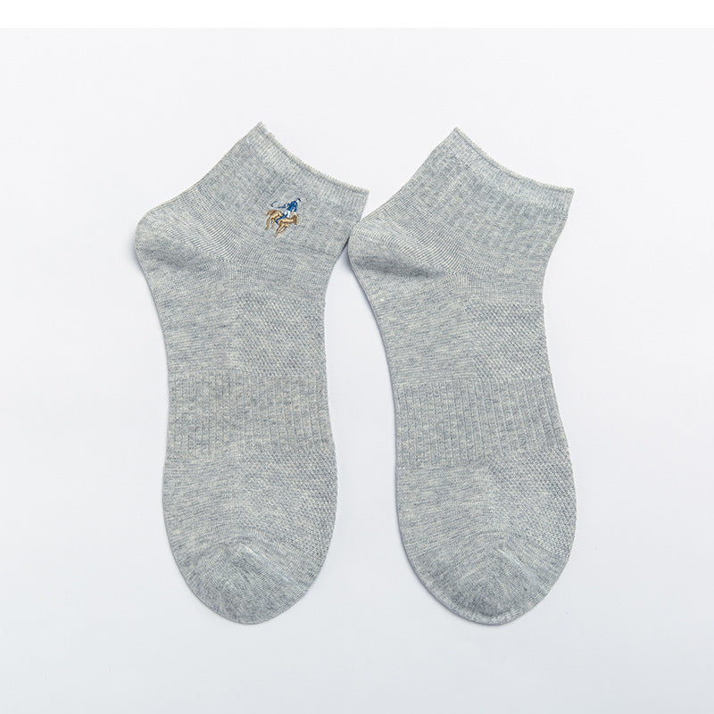 Double Needle Mesh Breathable Cotton Boat Socks