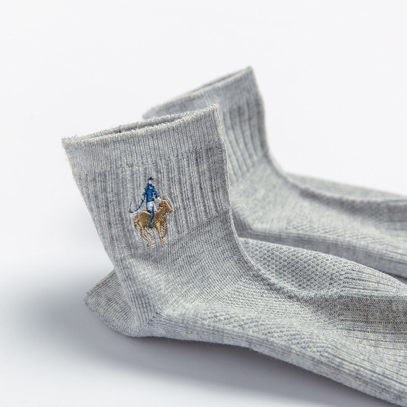 Double Needle Mesh Breathable Cotton Boat Socks