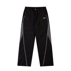 Unisex Style Casual Style Loose Drooping Korean Style Stitching Sports Straight Pants