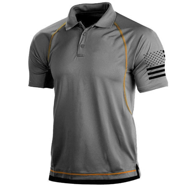 European And American Hot Summer Menswear T-shirt Outdoor Loose Lapel Short-sleeved Sweater Polot Shirt Men