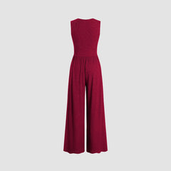 European And American New Sleeveless Knitted Jumpsuit