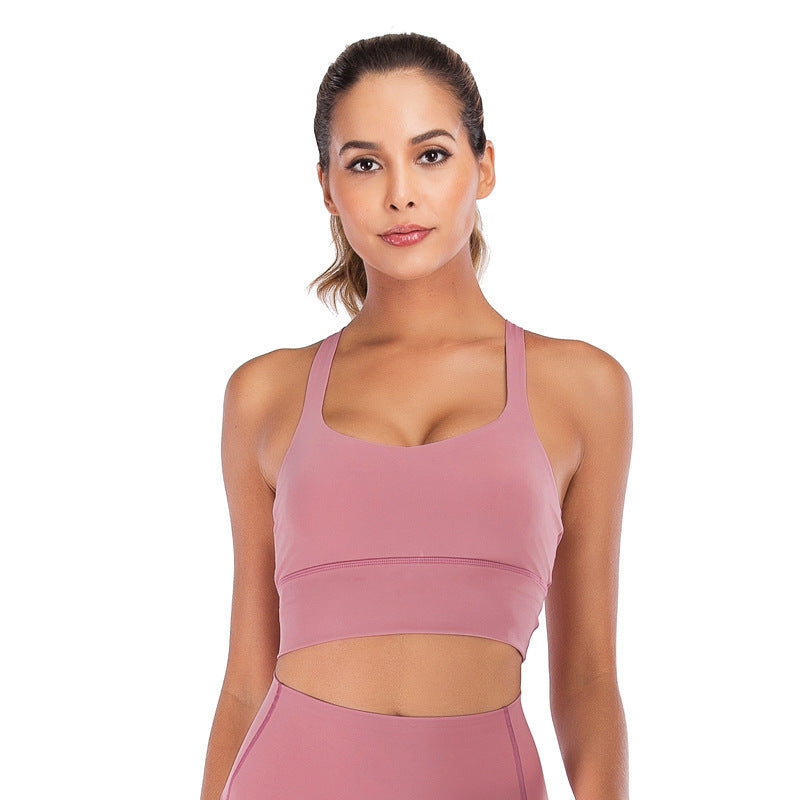 Gathering anti-sagging running fitness bra