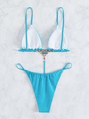 Sexy Hollow Out Swimwear Women Solid Push Up Padded Backless