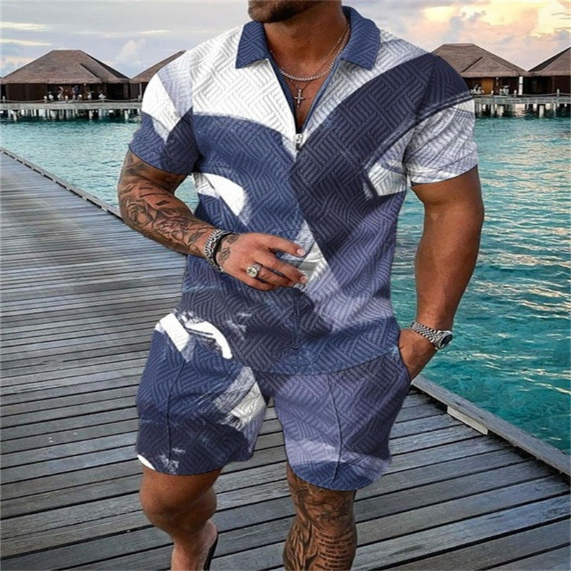 Fashion Short Sleeve Casual Men's Suit