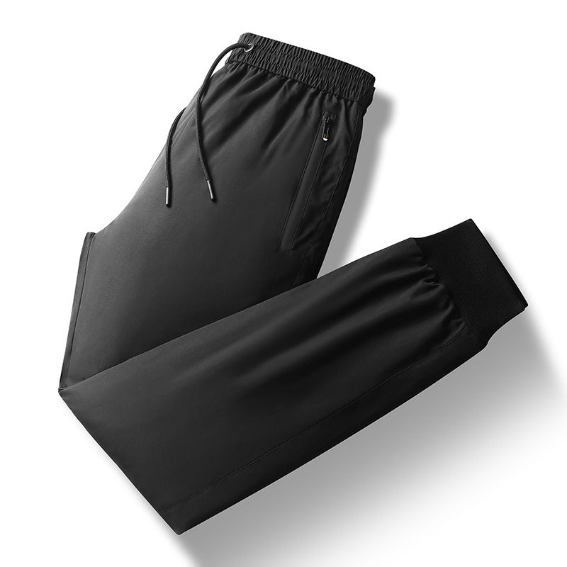 Men's Winter New Elastic Waist Down Wadded Trousers