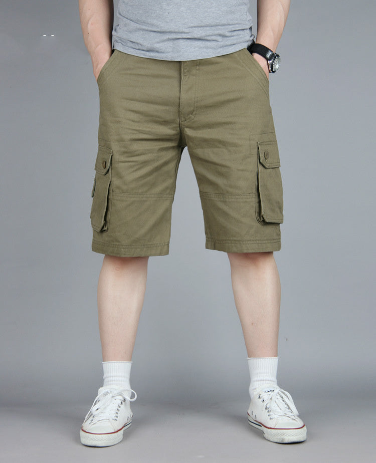Men's Tooling Big Pocket Beach Casual Cotton Shorts
