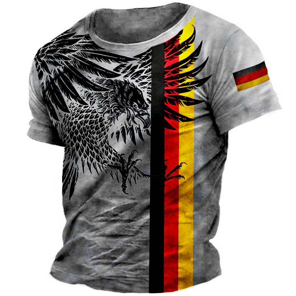 Printed Pattern Men's Short-sleeved T-shirt Casual Breathable Top