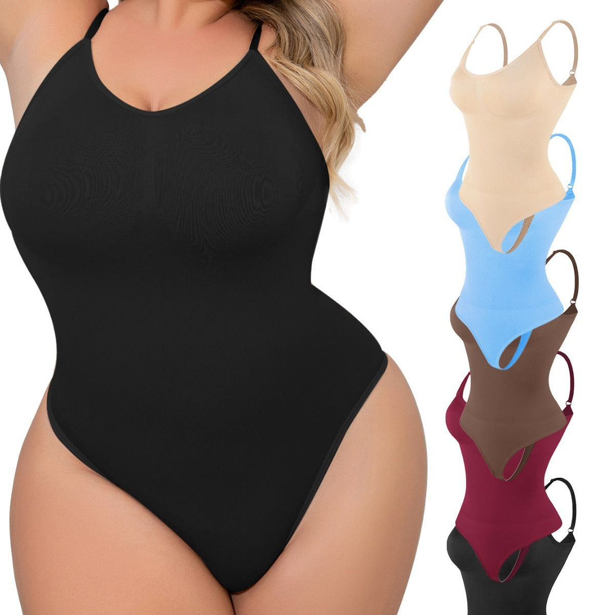 Plus Size Bodybuilding Belly Contraction Shapewear One-piece Seamless T-back
