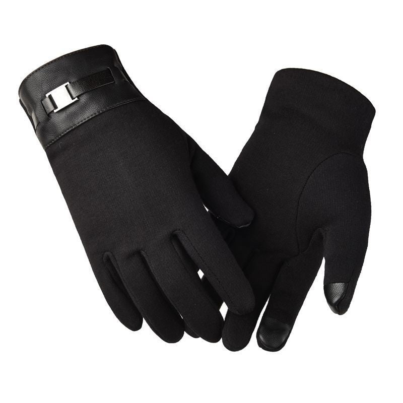 Half-finger gloves for men and women without velvet in autumn and winter