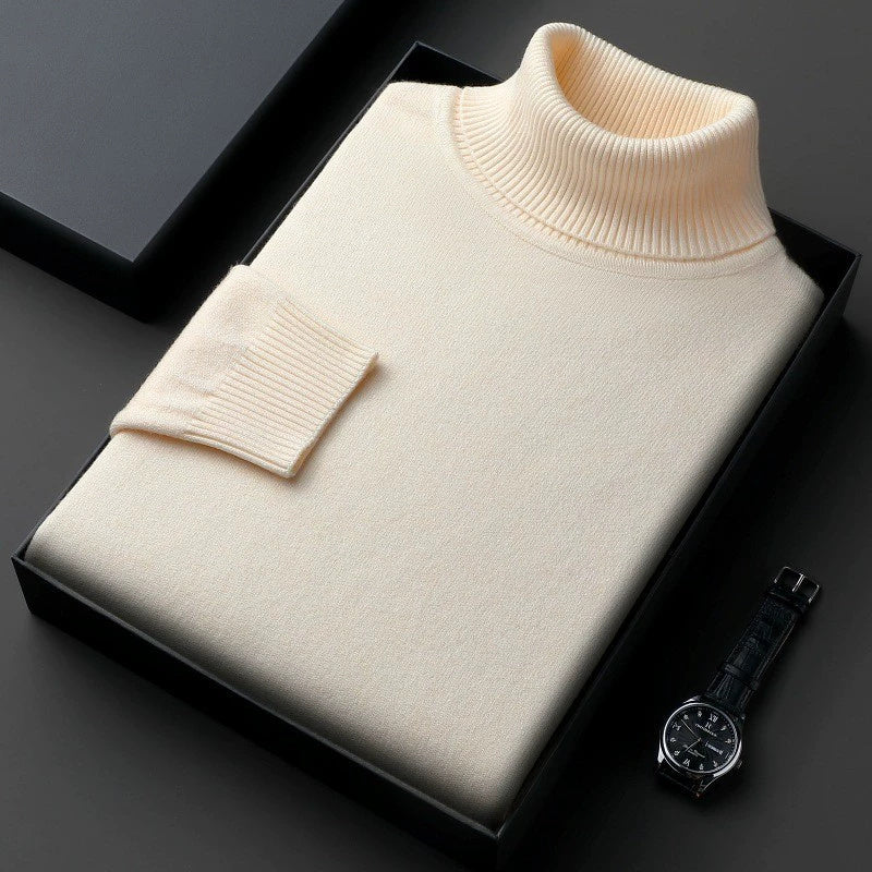 Bottoming Shirt Young And Middle-aged Slim-fit Solid Color Turtleneck Pullover Sweater