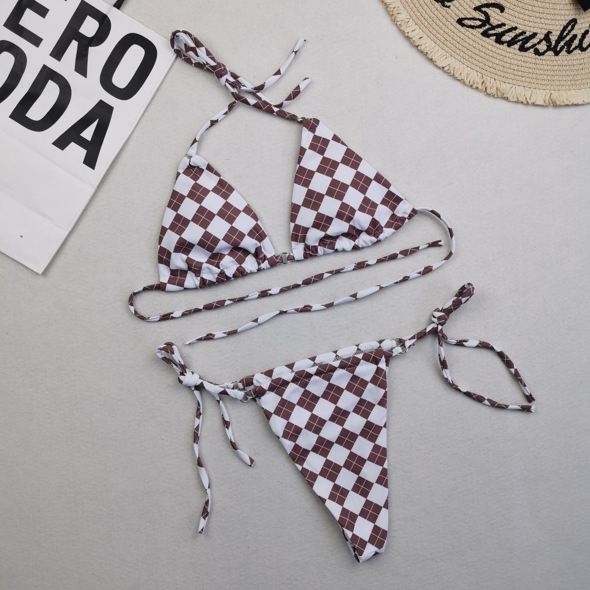 Swimwear Women's Bikini Digital Printed Double-sided Material
