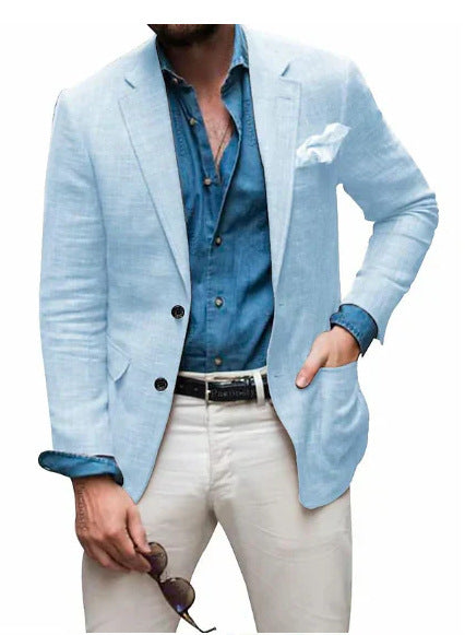 Spring New Striped Suit Jacket Men's Casual Slim Top