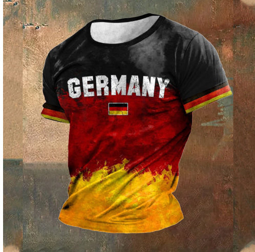 Printed Pattern Men's Short-sleeved T-shirt Casual Breathable Top