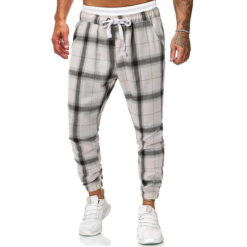 Fashion check casual trousers