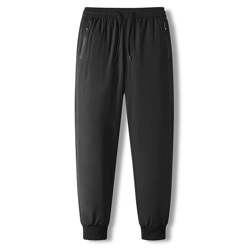 Men's Winter New Elastic Waist Down Wadded Trousers
