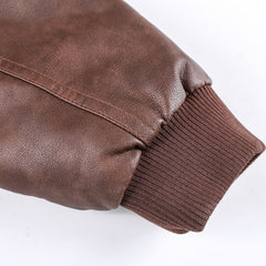 Men's Washable Pu Leather Jacket With Removable