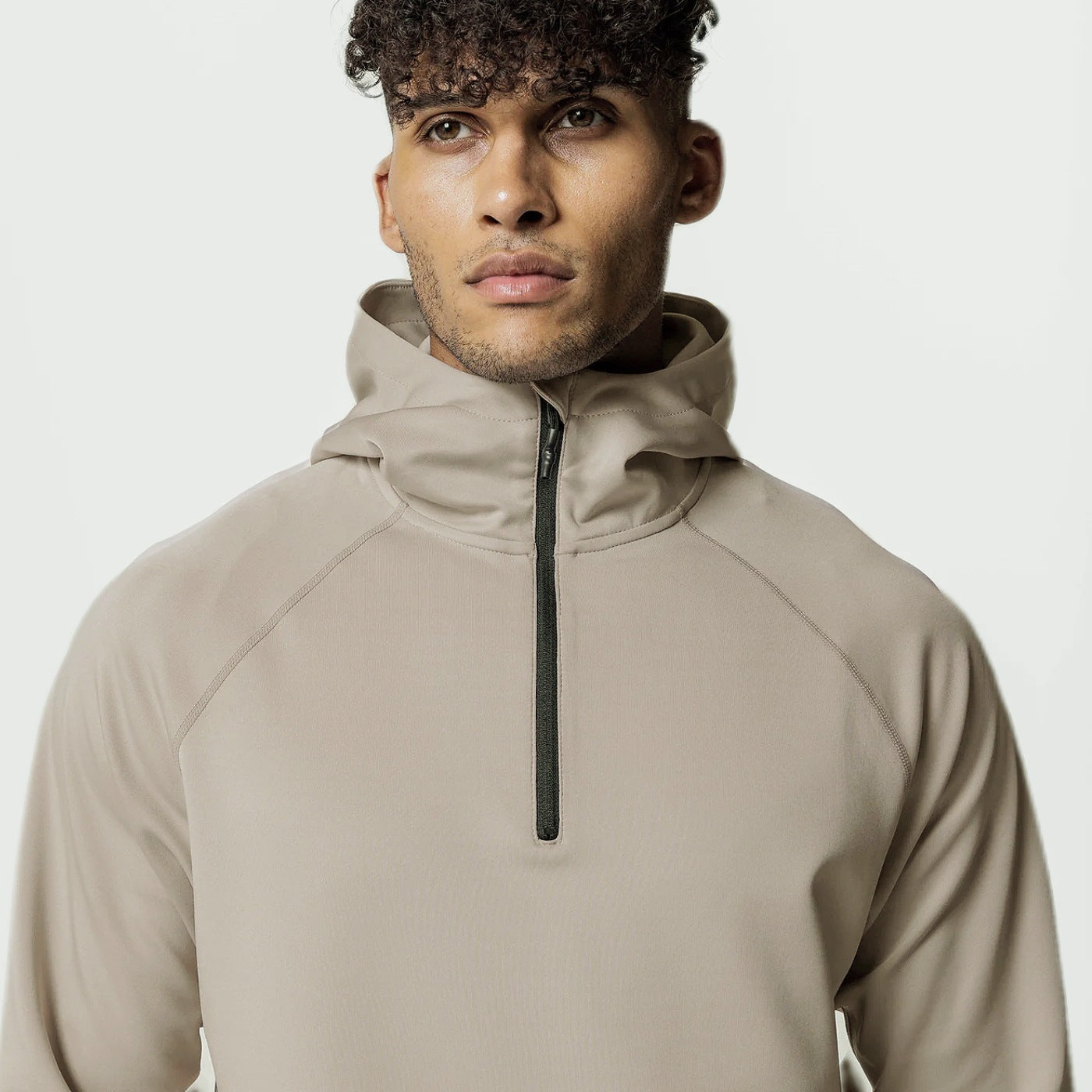 Men's Outdoor Sports Spring, Autumn And Winter Fitness Half Zipper Hooded Jacket Loose Sweater