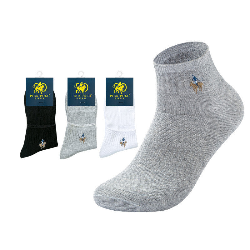 Double Needle Mesh Breathable Cotton Boat Socks