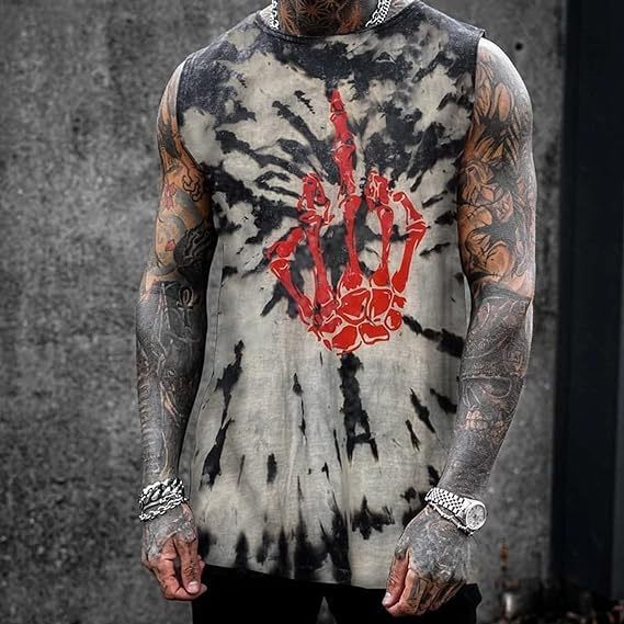 Men's Plus Size Sleeveless Vest 3D Retro Printed Fashion