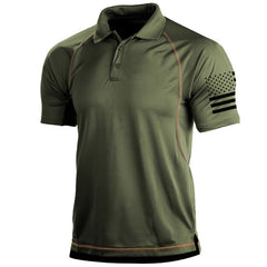 European And American Hot Summer Menswear T-shirt Outdoor Loose Lapel Short-sleeved Sweater Polot Shirt Men