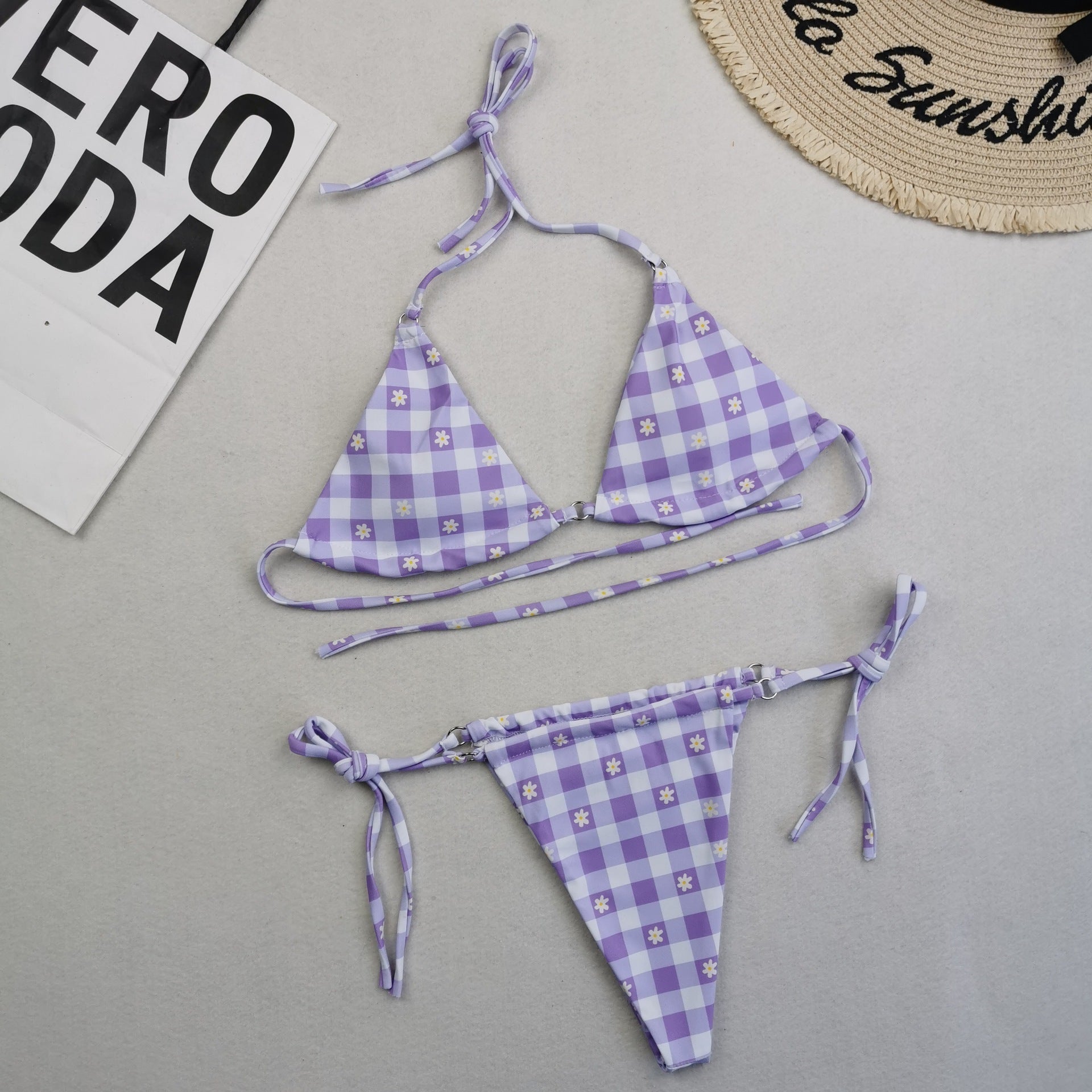 Swimwear Women's Bikini Digital Printed Double-sided Material