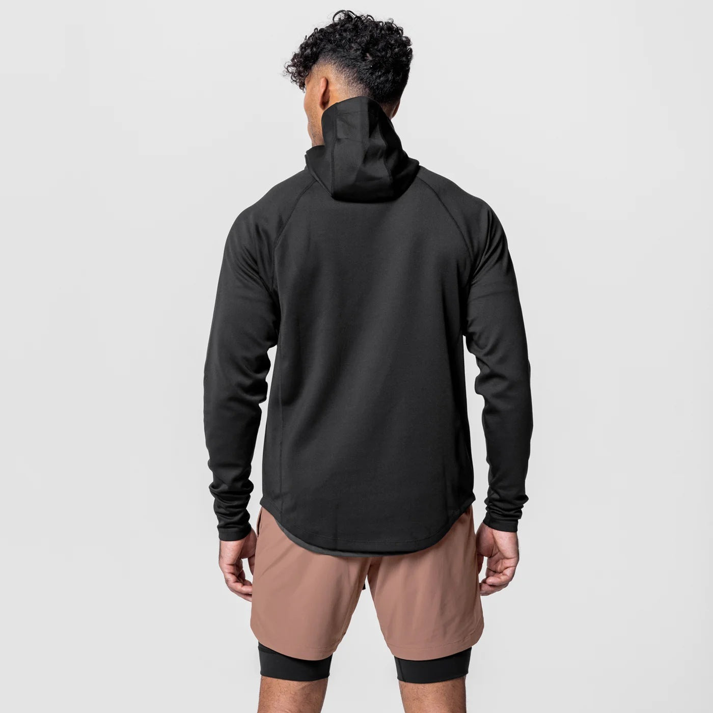 Men's Outdoor Sports Spring, Autumn And Winter Fitness Half Zipper Hooded Jacket Loose Sweater