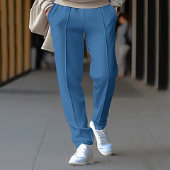 Men's Waffle All-match Fashion Toothpick Simple And Comfortable Pencil Pants Trousers