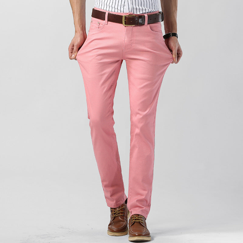 Slim Fit Straight Men's Personality Colored All-matching Stretch Casual Pants