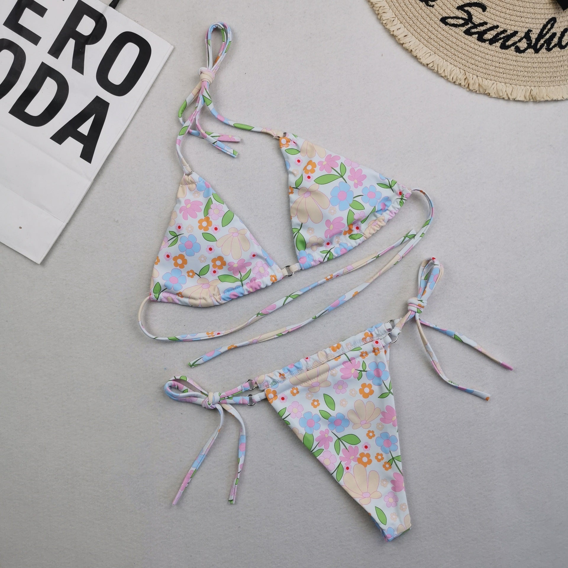 Swimwear Women's Bikini Digital Printed Double-sided Material