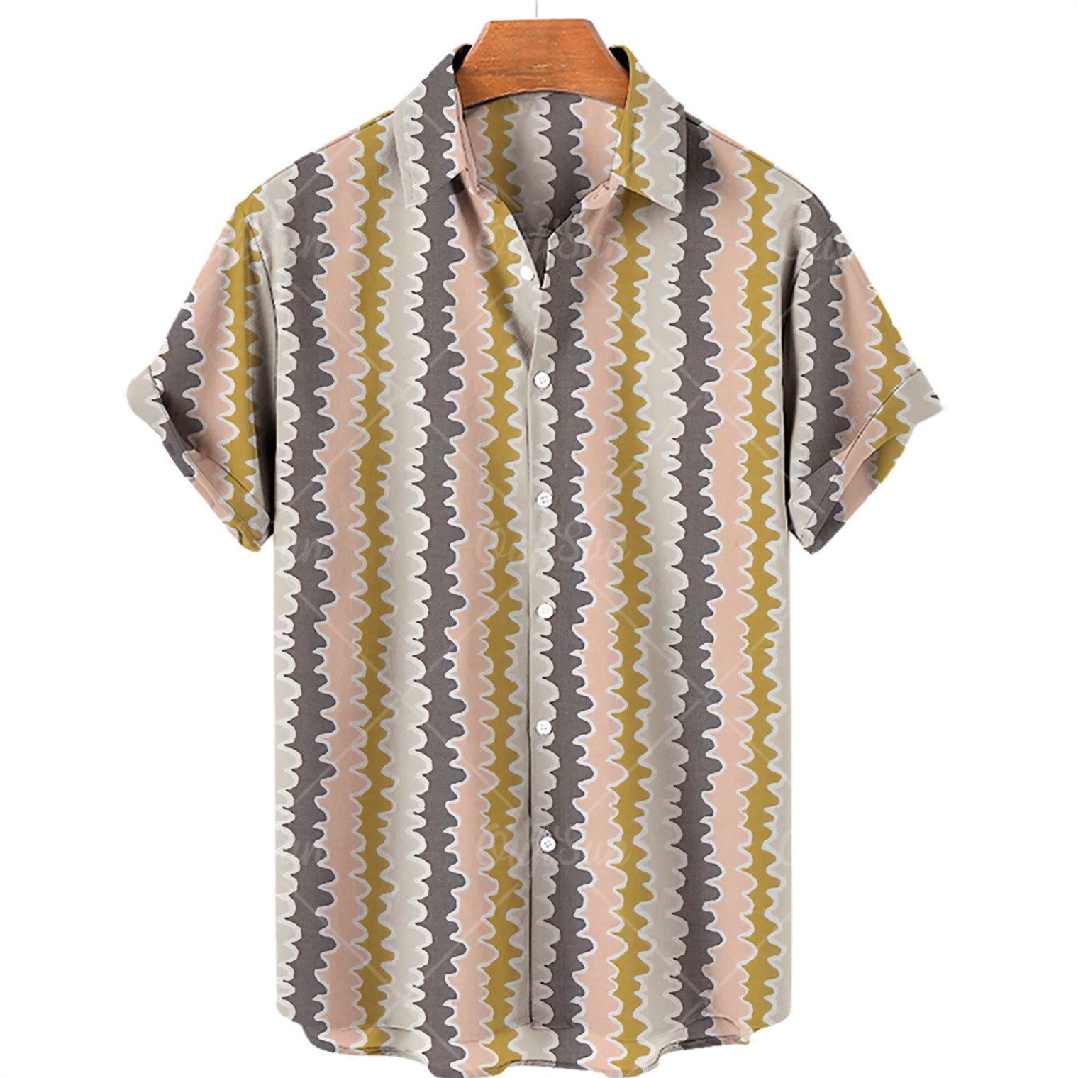 Men's Fashion Casual Striped Short Sleeve