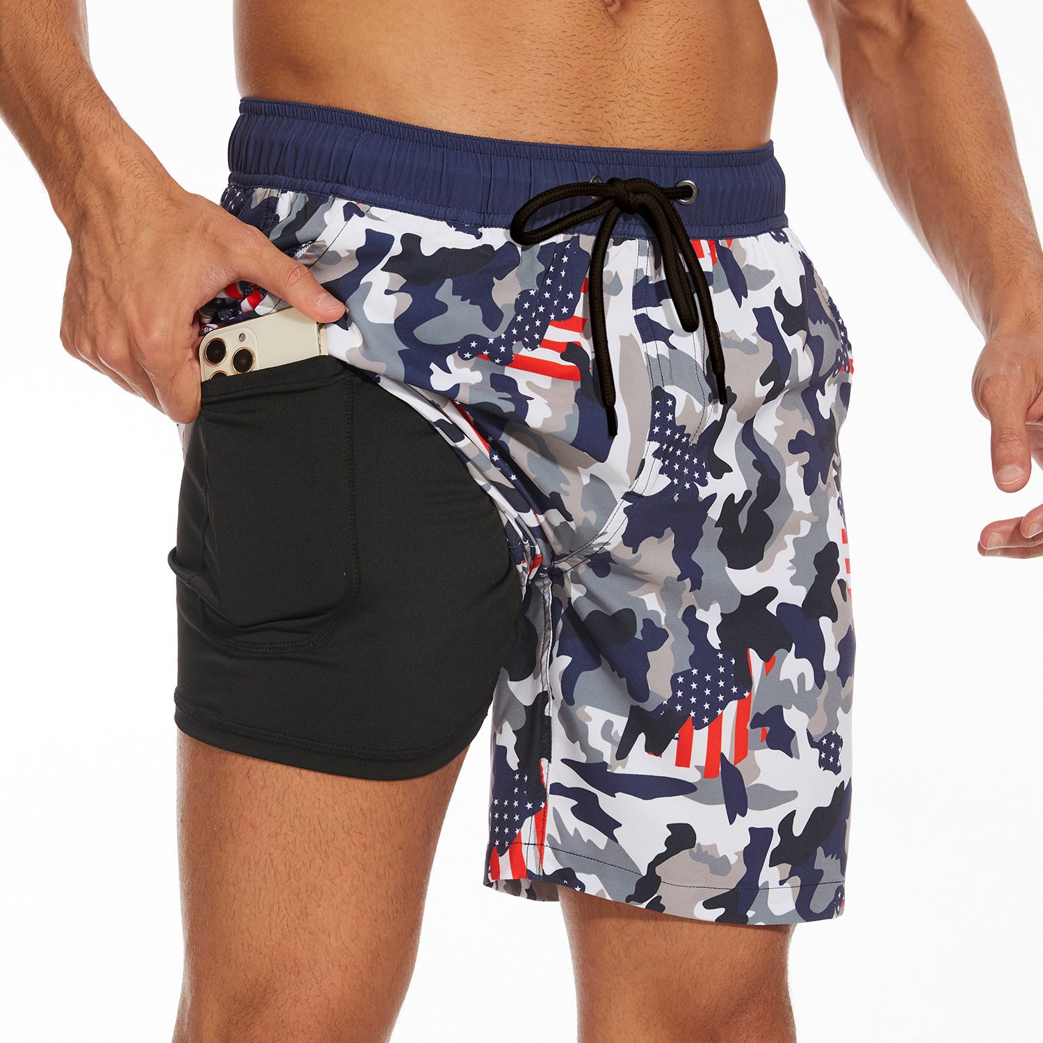 Summer Men's Fashion Vacation Beach Pants Milk Silk Lining