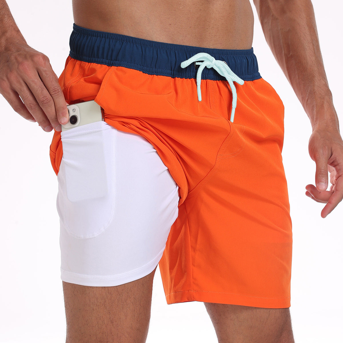 Summer Men's Fashion Vacation Beach Pants Milk Silk Lining