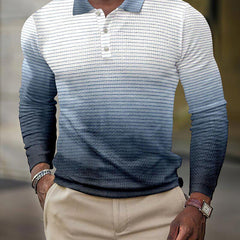 Men's Long Sleeve Inner Wear Loose Casual Solid Color Gradient Top