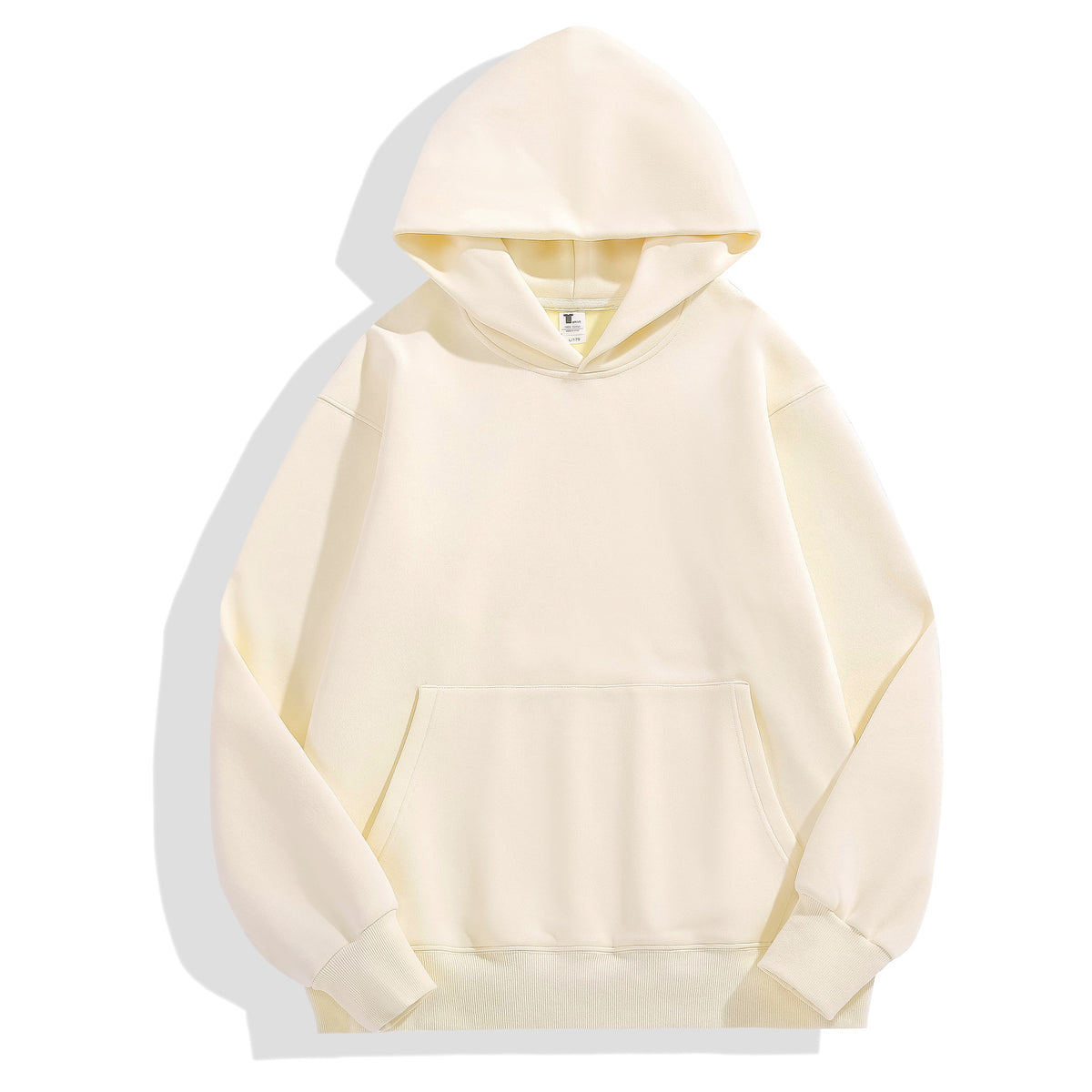 Retro Heavy 480g Polar Fleece Hooded Pullover Men's Solid Color Simple Loose Fashion Brand Couple Sweater